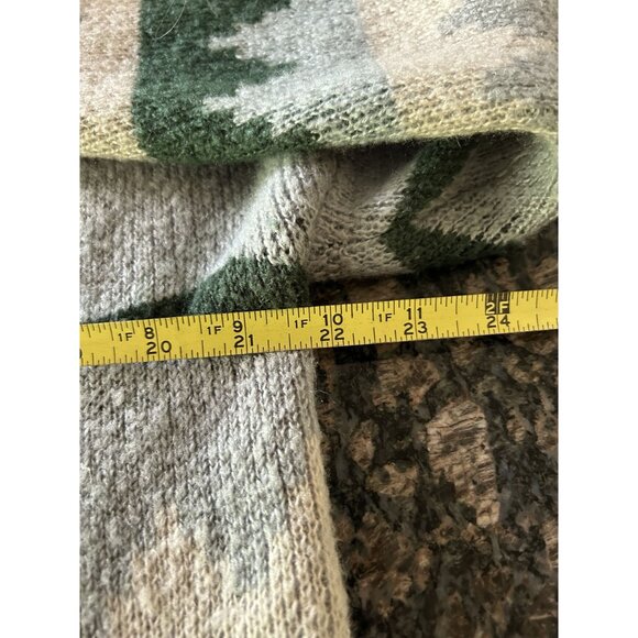 C&C California Pink Gray & Green Pattern V-Neck Knit Button-up Cardigan Sweater - Picture 6 of 6